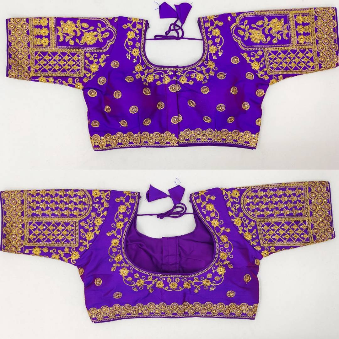 Phantom Silk Zari Embroidered Stitched Blouses